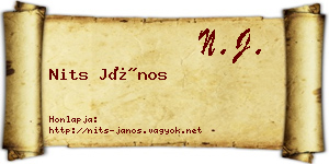 Nits János névjegykártya